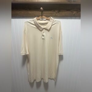 Tommy Bahama Cream Polo Shirt Supima Cotton Xxl Big and tall